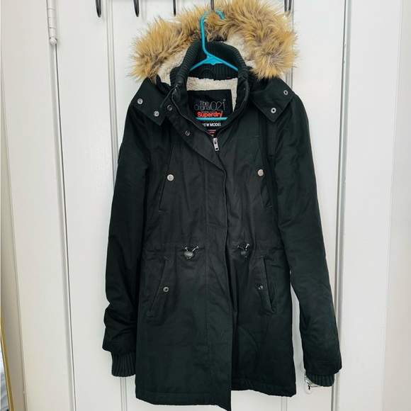 Superdry Model Microfibre Dark Forest Green Jacket US 2 - Picture 6 of 8